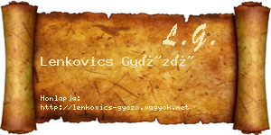 Lenkovics Győző névjegykártya